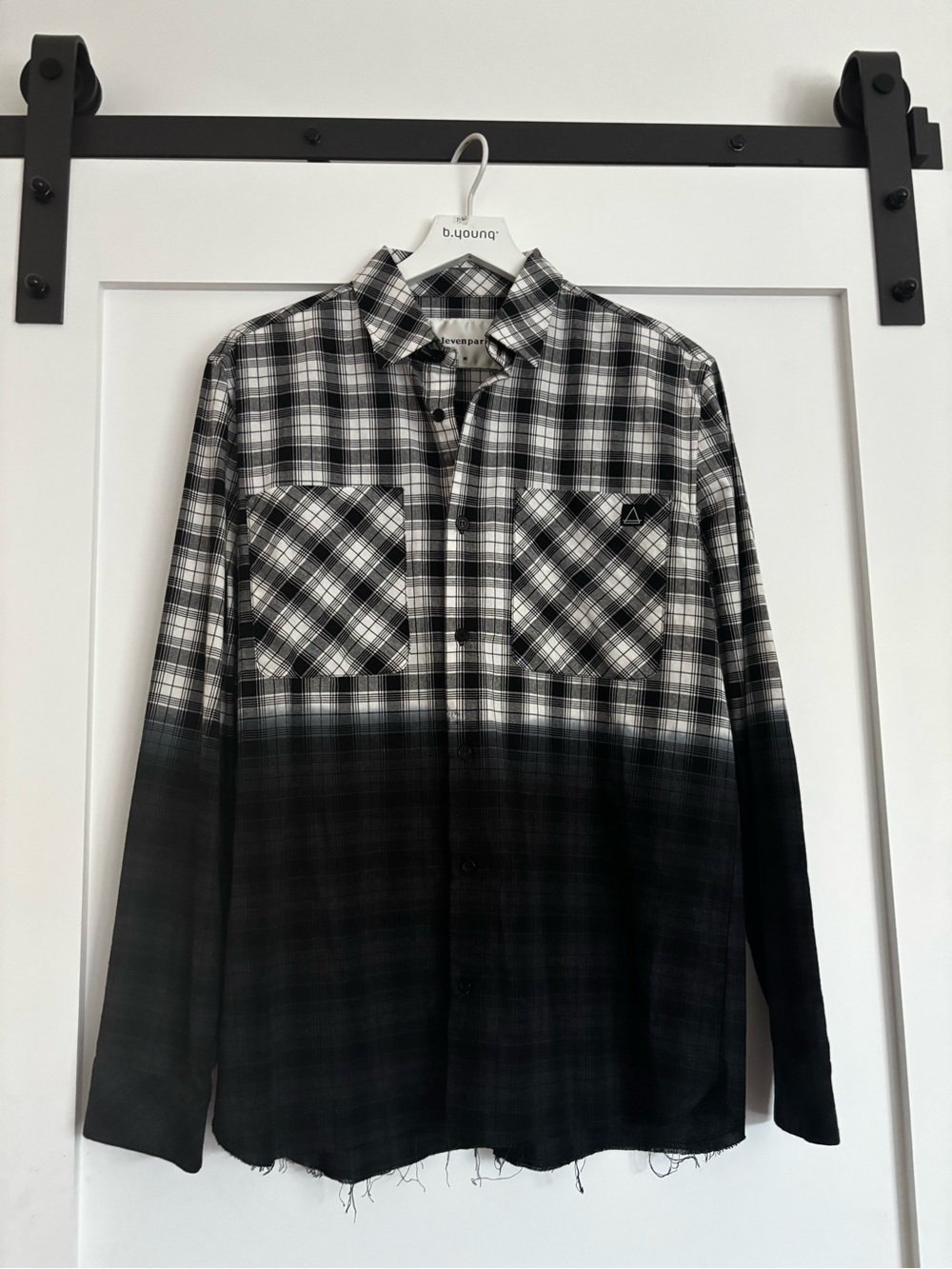 Grunge Ombre Plaid Men's Shirt -Eleven Paris